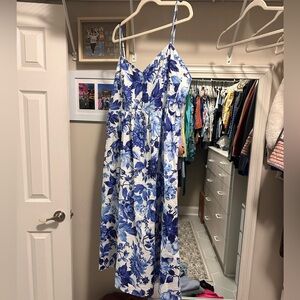 H&M midi dress. Blue floral size xl